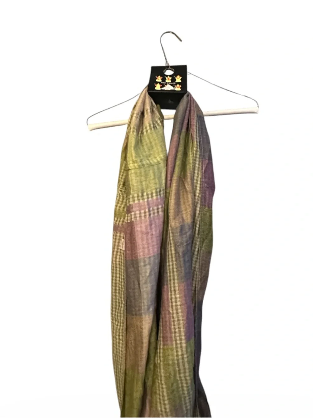 Plaid Pastel Multicolor Wrap Scarf - Unbranded